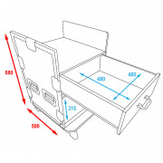 19吋組合重型箱 (Soundcraft EPM6混音機工作台, 櫃桶, 7U)